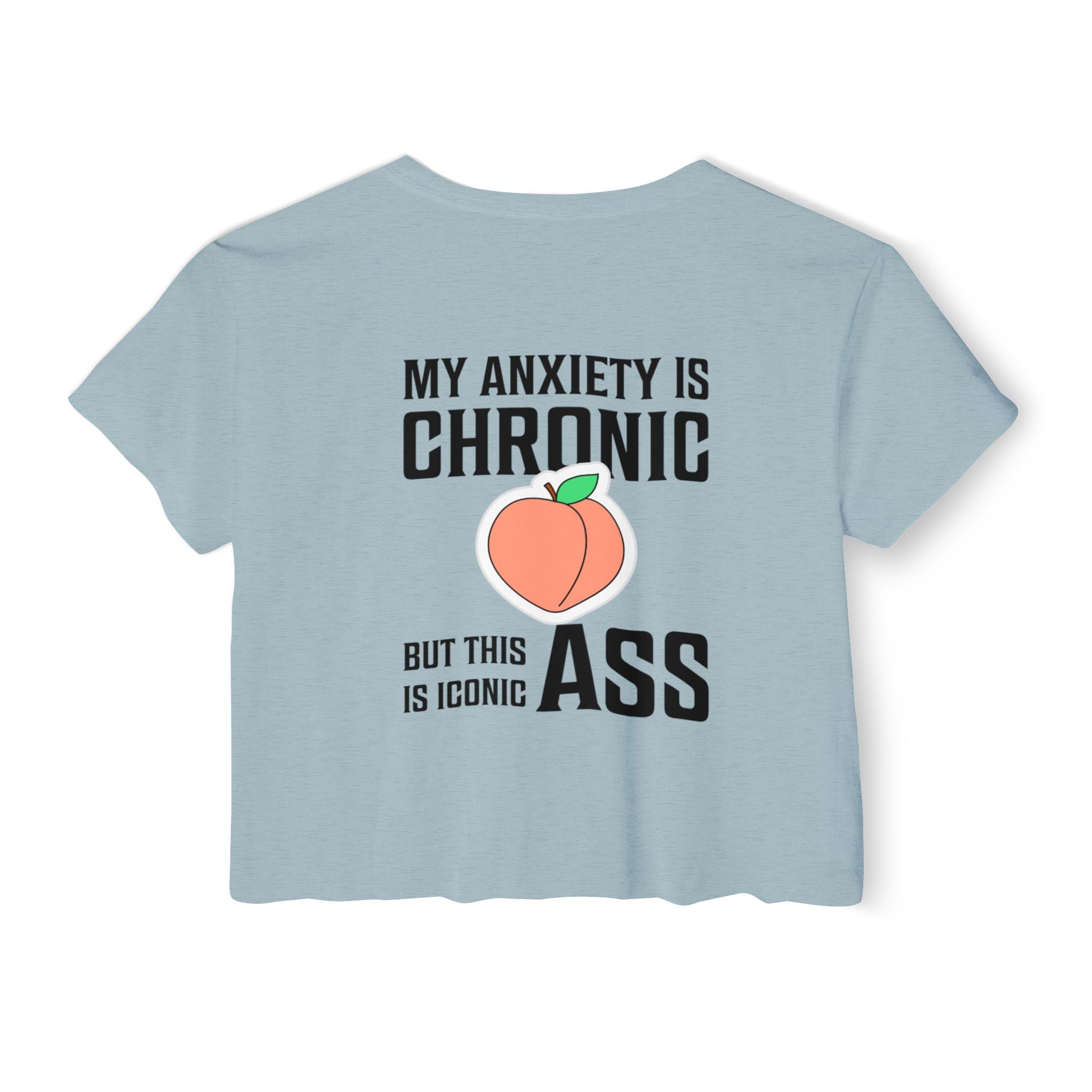 Women's Festival Crop Top with Iconic Anxiety Design β Perfect for Music Festivals, Summer Days, Parties, Casual Wear, Gifts